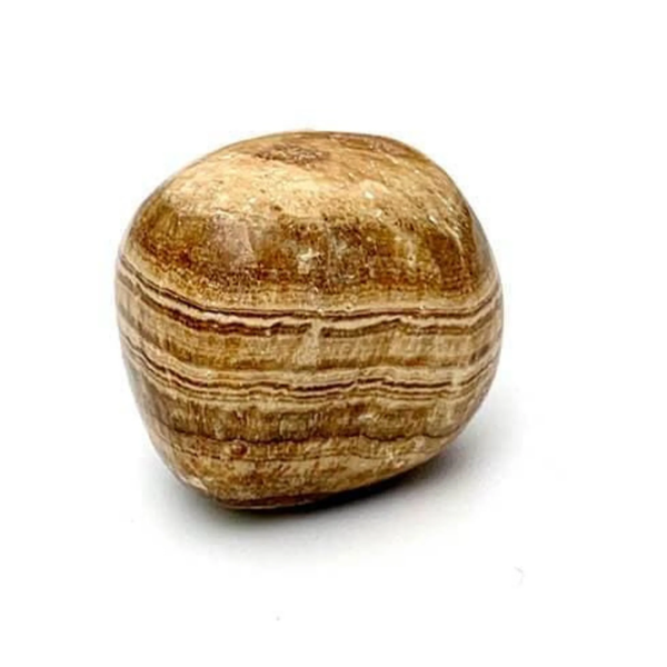 Aragonite tumbled stone in warm earthy tones