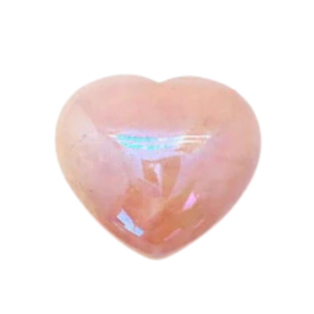 Aura Rose Quartz Puffed Heart