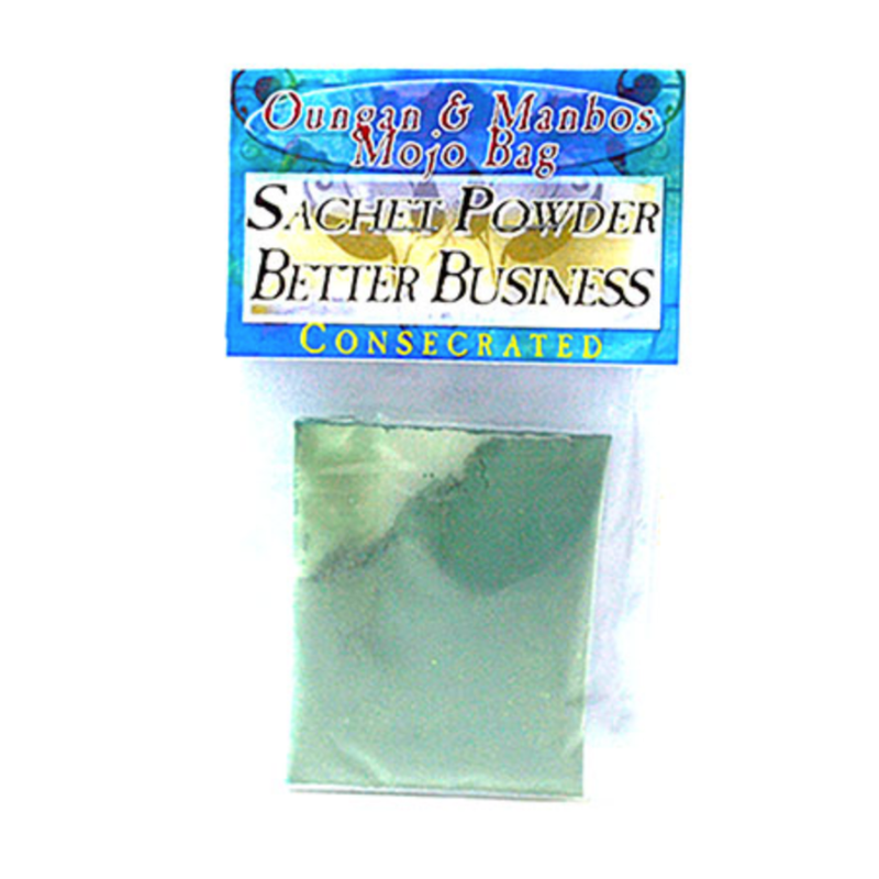 Better Business Sachet Powder (Consecrated) in a ritual container, crafted for prosperity, opportunity, and career success magic.