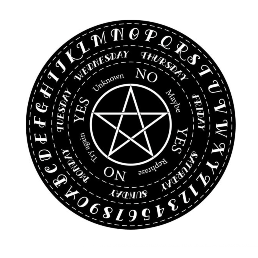 Black pentacle wooden pendulum board