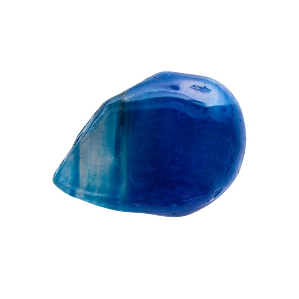 Blue Agate tumbled stone polished banded crystal