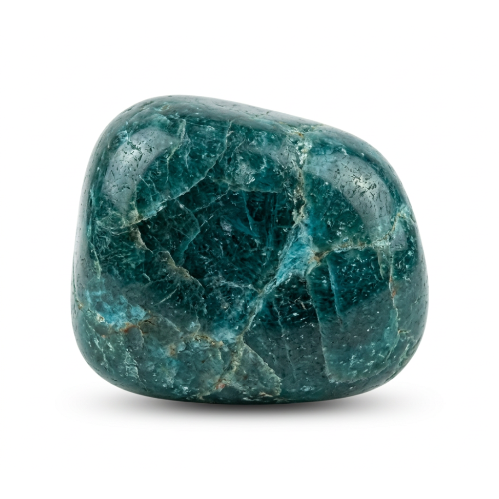 Blue Apatite tumbled crystal with teal coloring
