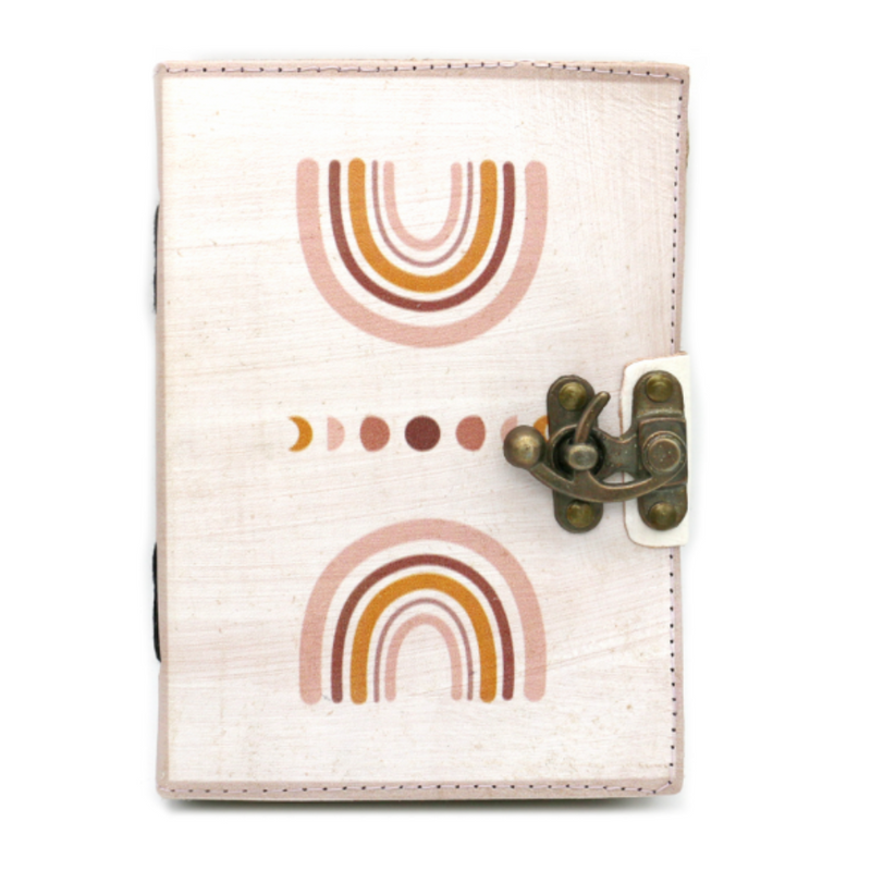 Bohemian Rainbow Leather Journal | Modern Grimoire for Ritual & Reflection