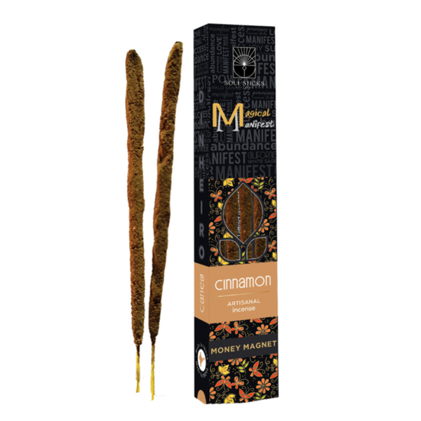 Cinnamon Money Magnet Magical Manifest Artisanal Incense Sticks – Handcrafted incense for wealth, prosperity, and abundance rituals.