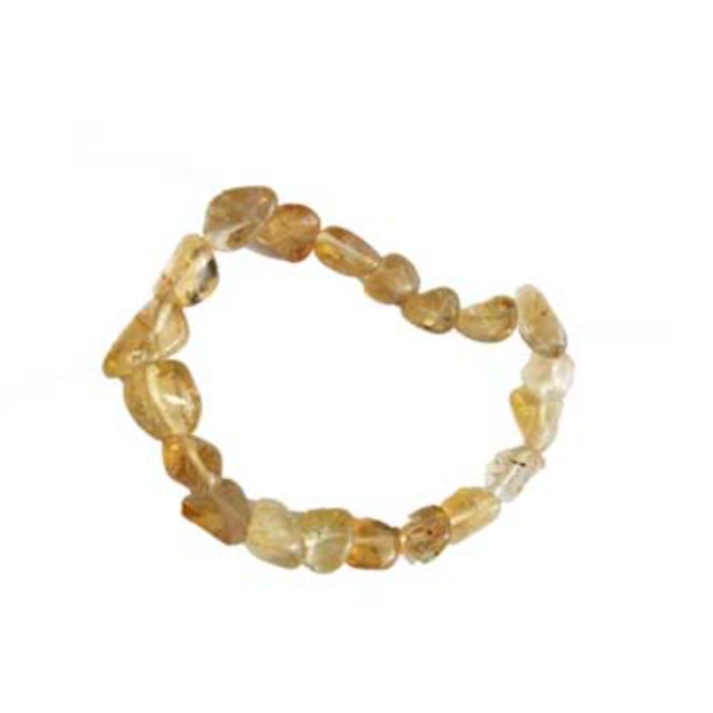 Beaded bracelet with yellow and white stones on a white background. Natural crystal bracelet for abundance, joy, and manifestation