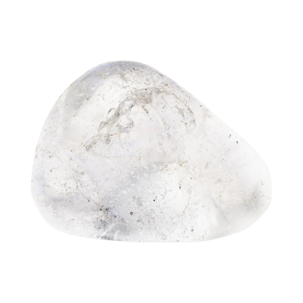 Clear Quartz Aura tumbled stone iridescent crystal