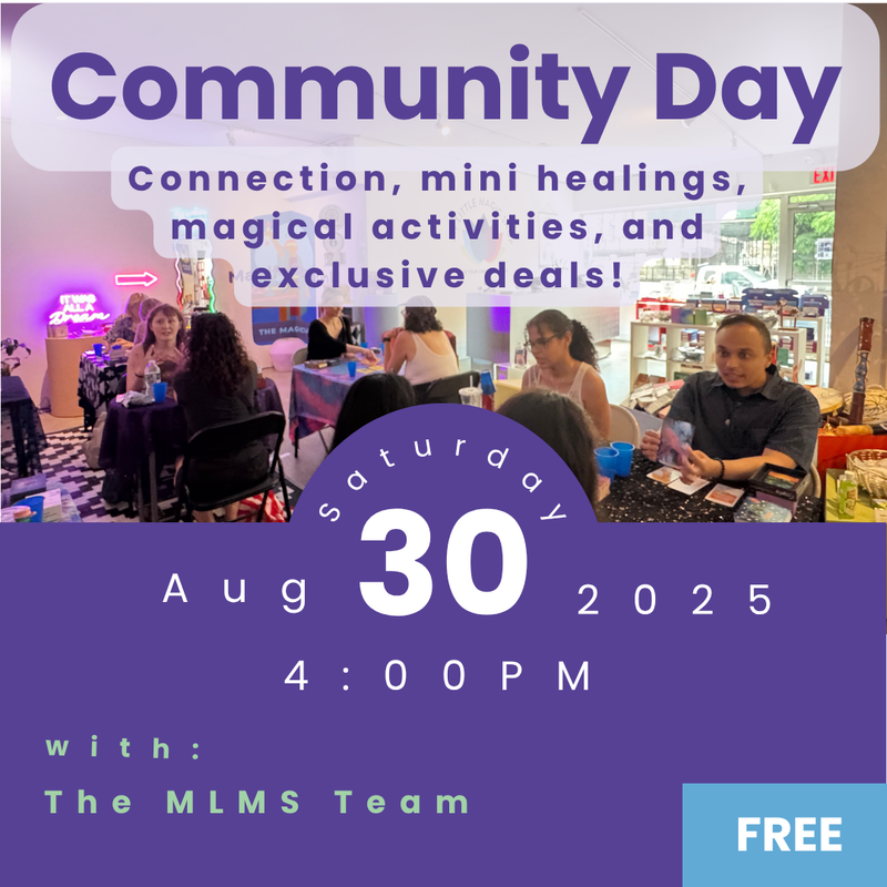 Guests enjoying readings, healings, and magical activities during Community Day at My Little Magic Shop.