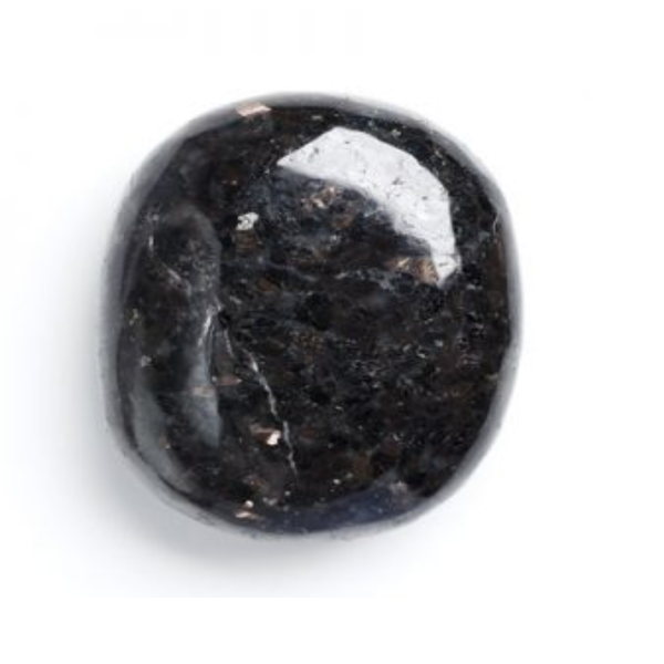 Dark Nuumite crystal with gold iridescent flashes