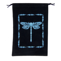 Embroidered velvet bag with dragonfly design