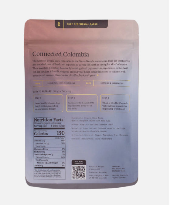 Connected Colombia 100% Ceremonial Cacao by Ora Cacao