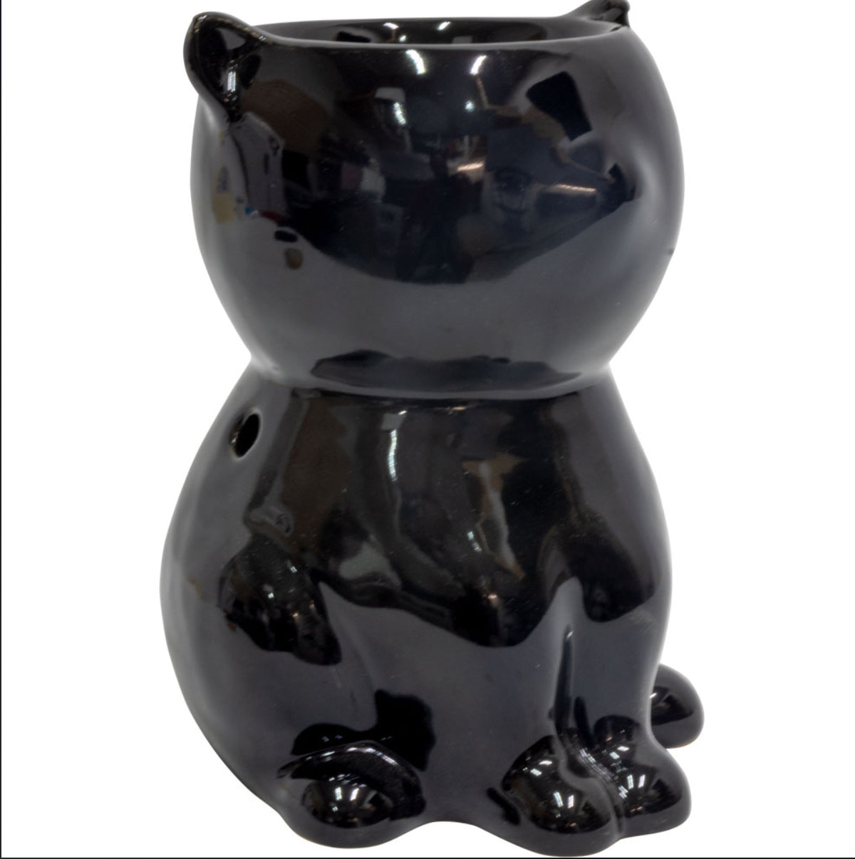 Large Black Cat Ceramic Oil Burner
