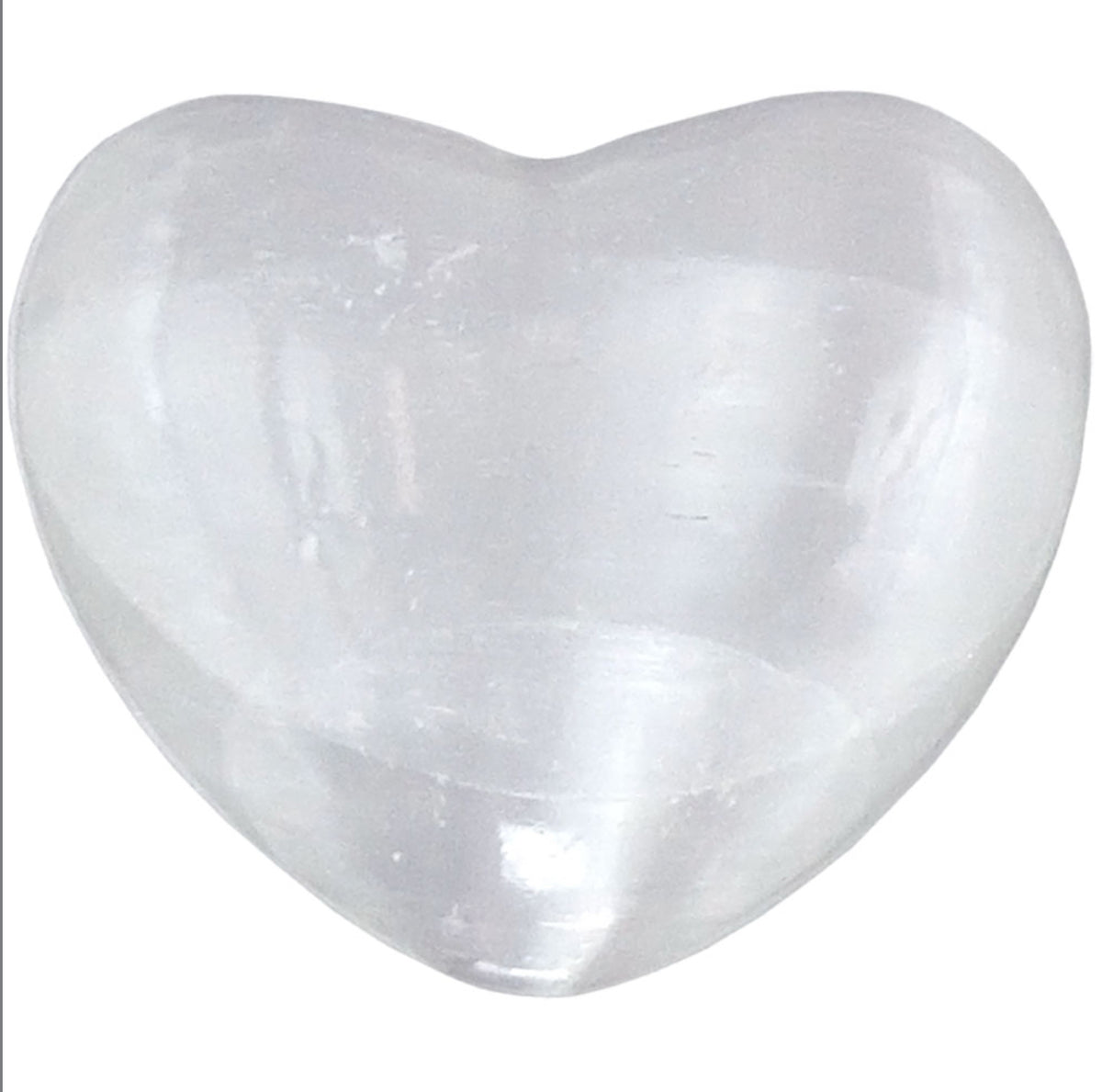 Selenite Puffed Heart