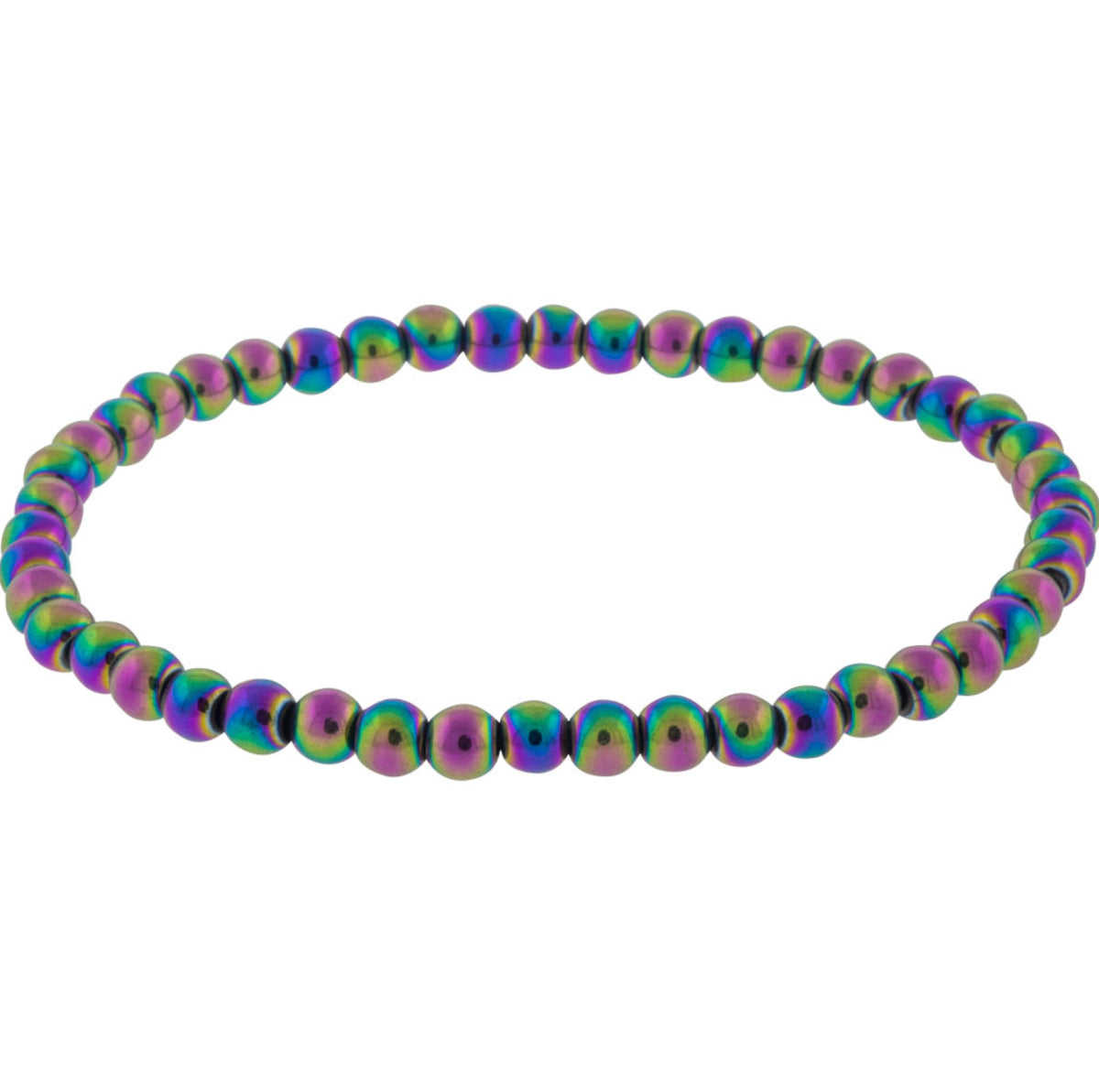 Rainbow Hematite 4mm Bead Gemstone Bracelet
