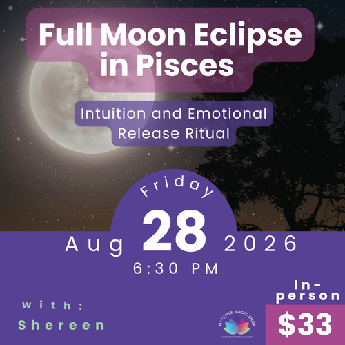 Full moon Eclipse in Pisces event flyer.
