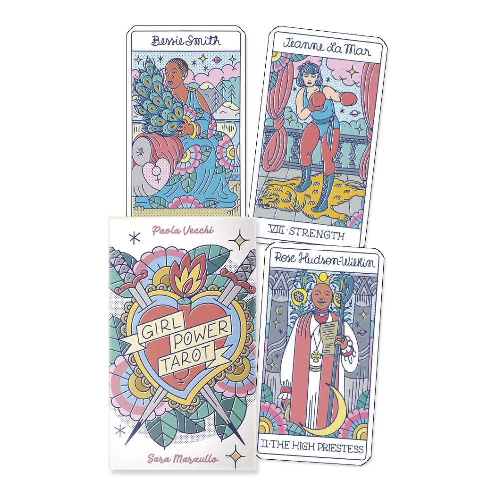 Girl Power Tarot deck box and cards