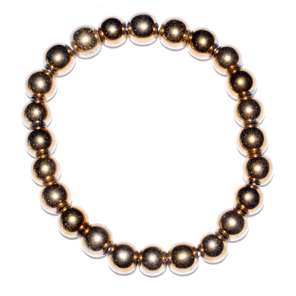 Stay grounded and glow with confidence in this 8mm Gold Plated Hematite Bracelet. A bold mix of style and substance—perfect for energy protection, balance, and high-vibe radiance.