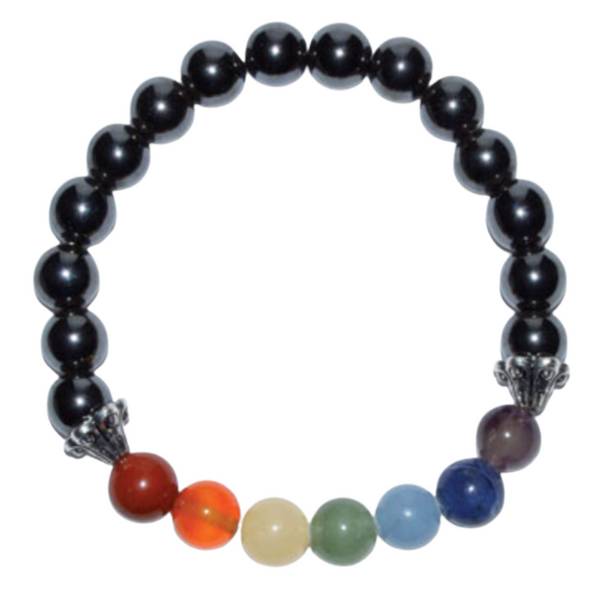Ground your energy and align your chakras with this 8mm Hematite 7 Chakra Bracelet. Real gemstones support clarity, healing, and protection—perfect for meditation and daily spiritual support.