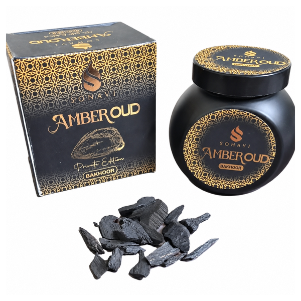 Sonavi Amber Oud bakhoor incense chips, 40g jar
