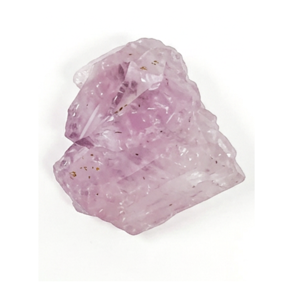 Raw Kunzite crystal with natural pink facets