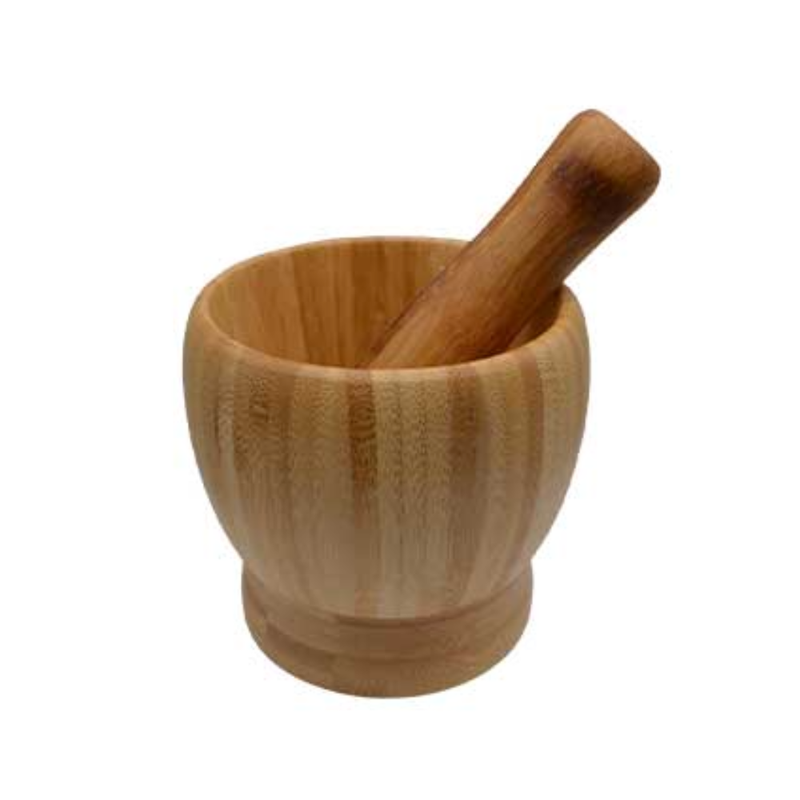 Wooden mortar and pestle set, 4 inches