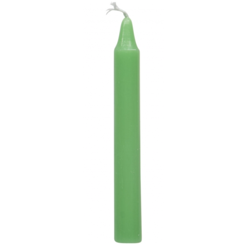 Light Green Mini Ritual Unscented Candle for prosperity, healing, and abundance spellwork.