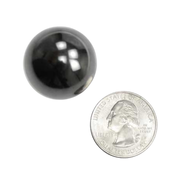 Polished magnetic hematite ball with metallic shine