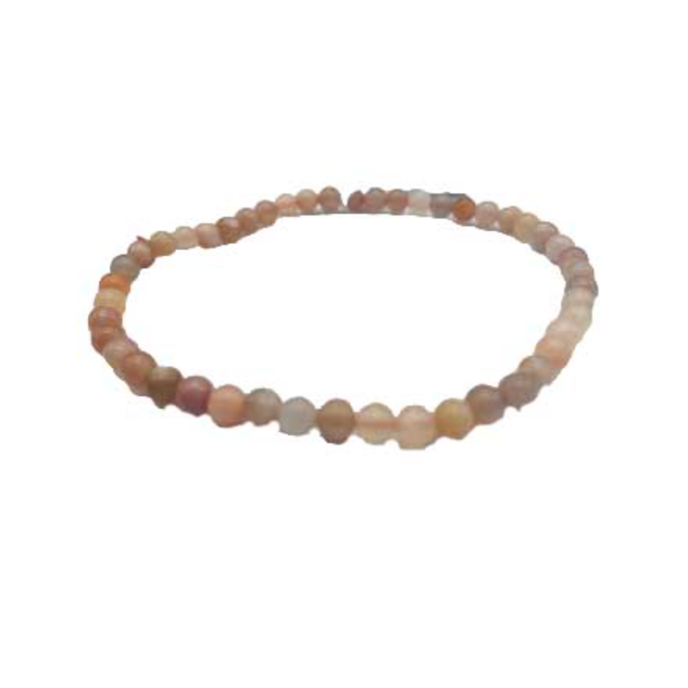 Mixed Moonstone 4mm Bead Gemstone Bracelet with delicate natural beads for intuition, balance, and feminine energy.