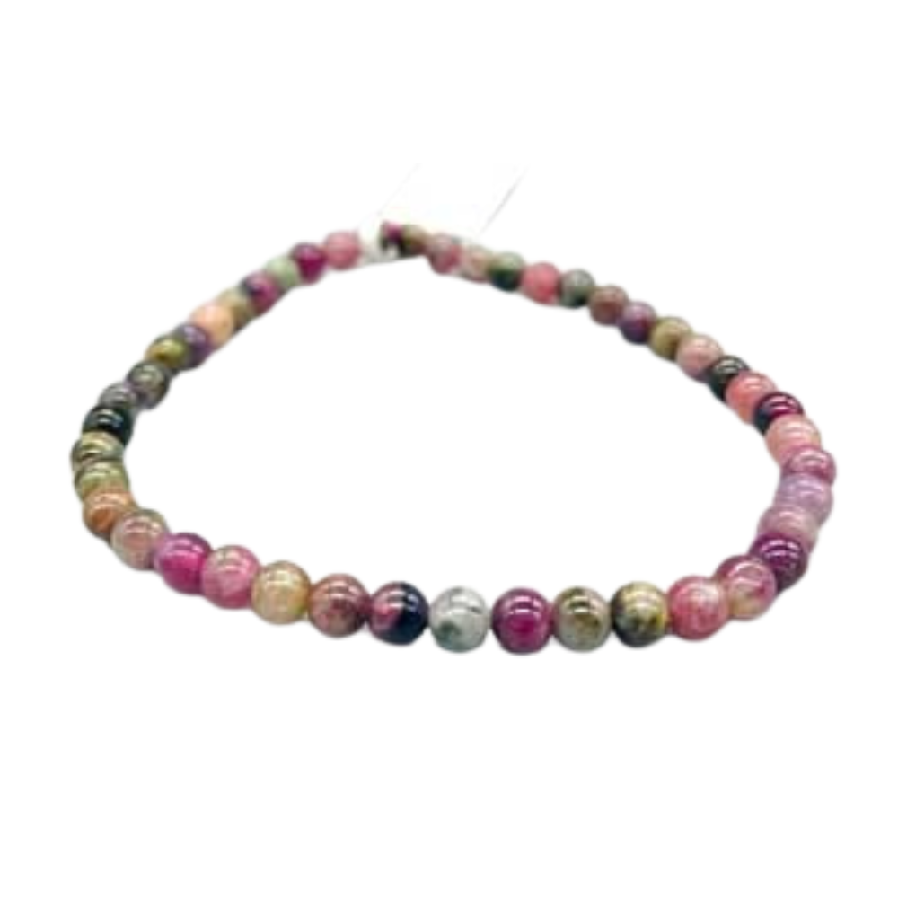 Mixed Tourmaline 4mm Bead Gemstone Bracelet