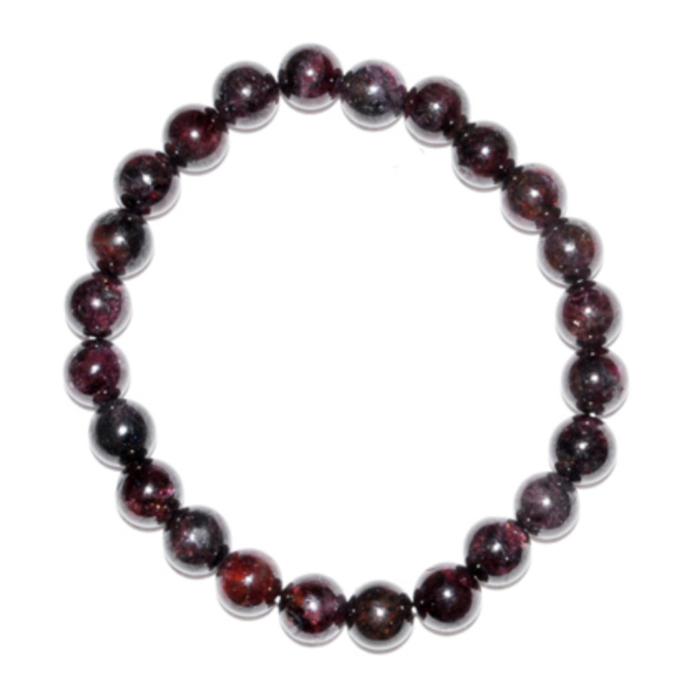 Garnet 8mm Gemstone Bead Bracelet