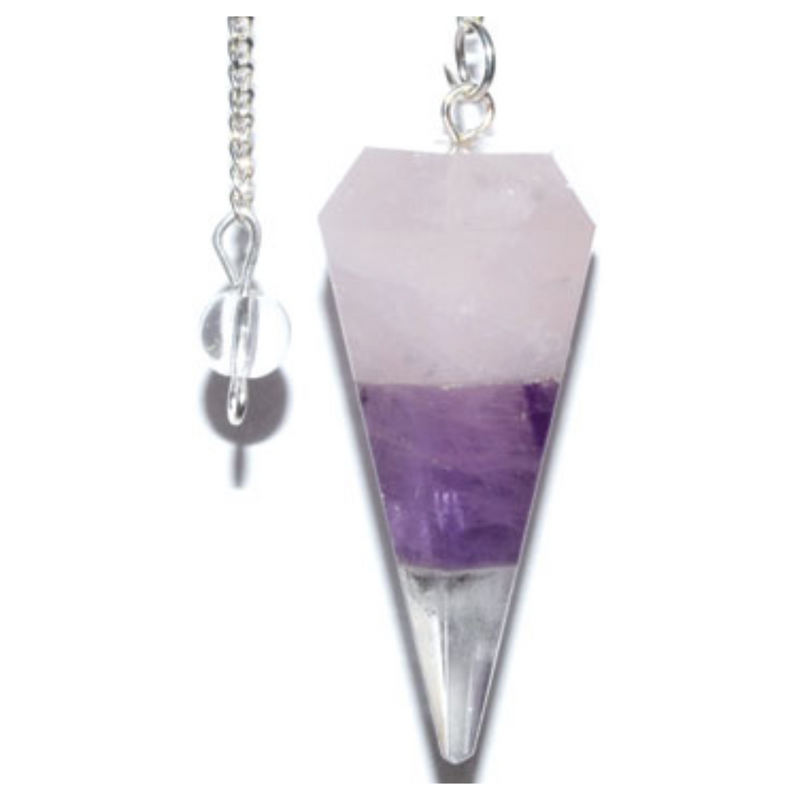 Amethyst & Rose Quartz Pendulum