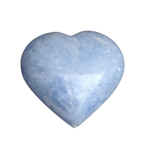 Blue Calcite Puffed Heart 38mm