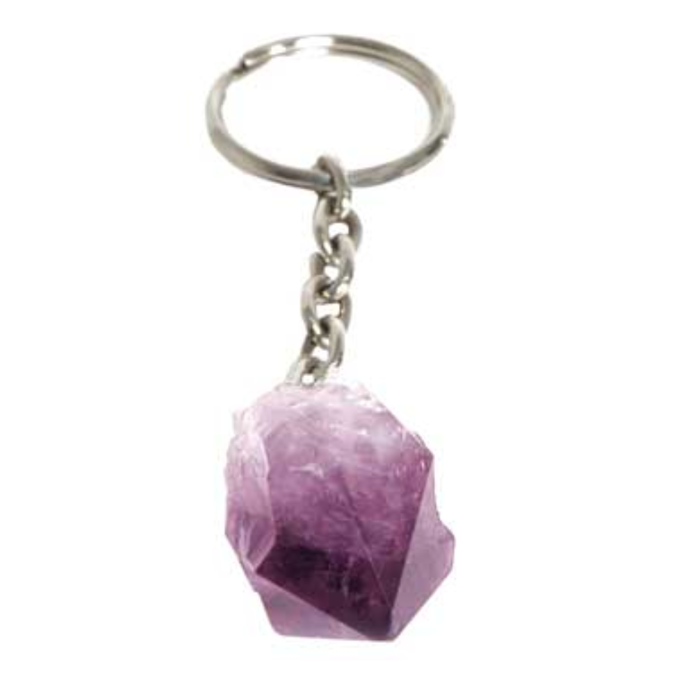 Amethyst Rough Stone Keychain