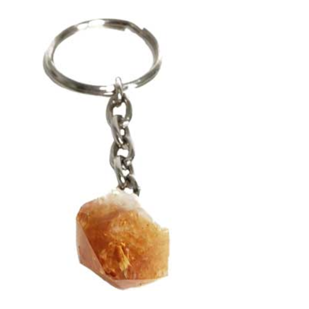 Citrine Rough Stone Keychain