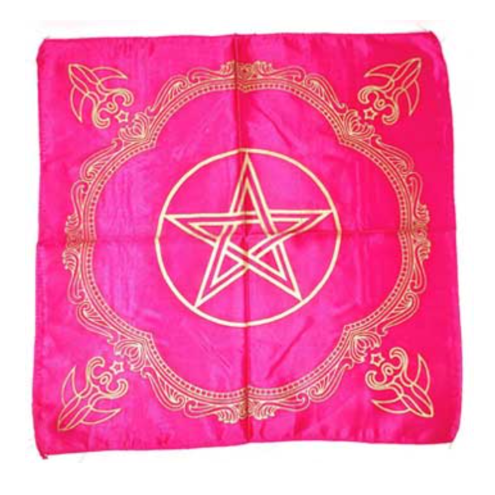 Pink Goddess of Earth Pentagram Altar Cloth