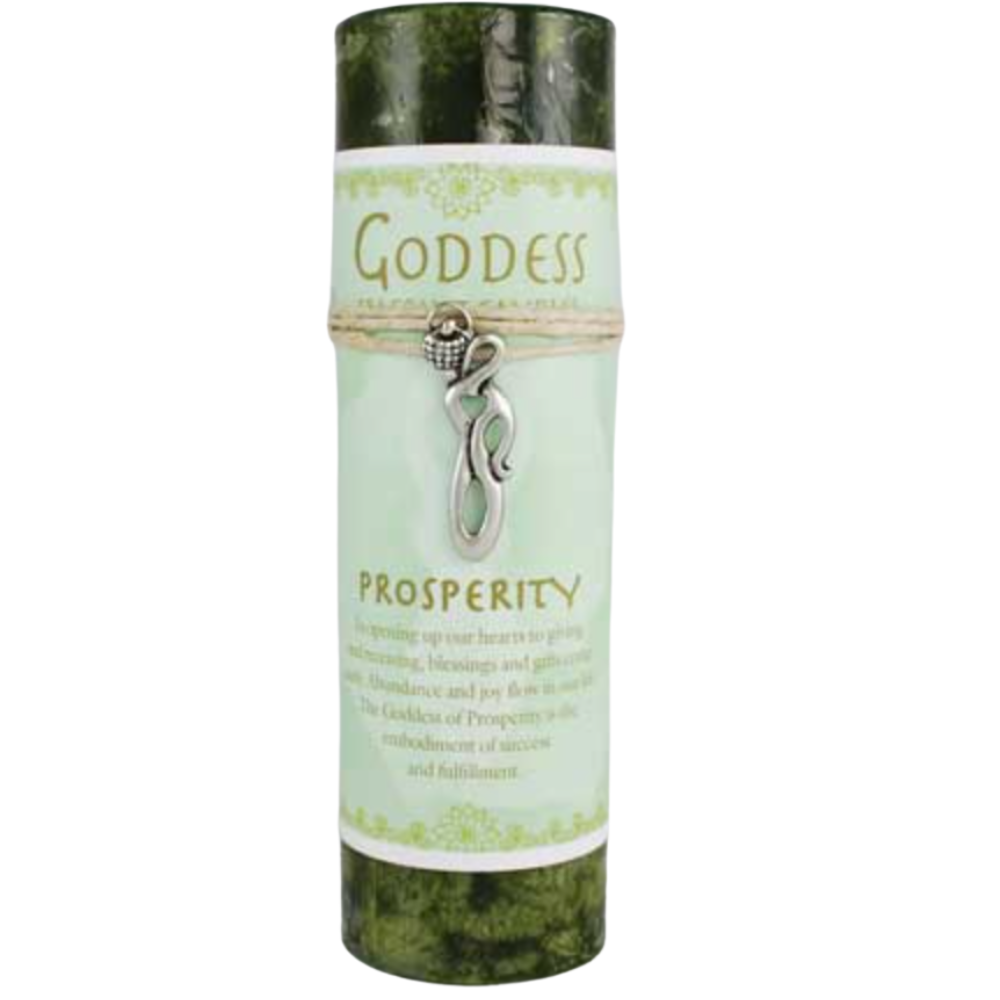 Prosperity Pillar Candle with Goddess Necklace