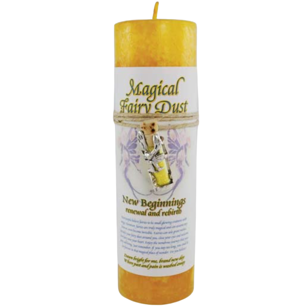 New Beginnings Pillar Candle with Fairy Dust