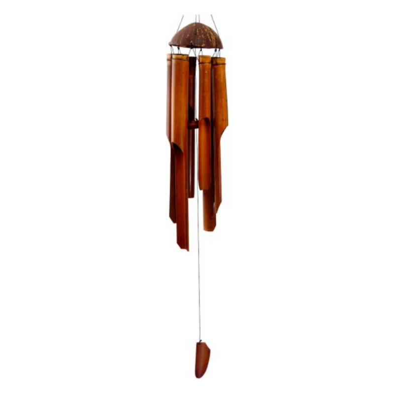 Handcrafted Bamboo Windchime (Large Plain) featuring natural bamboo tubes, emitting deep, soothing tones for a harmonious ambiance.