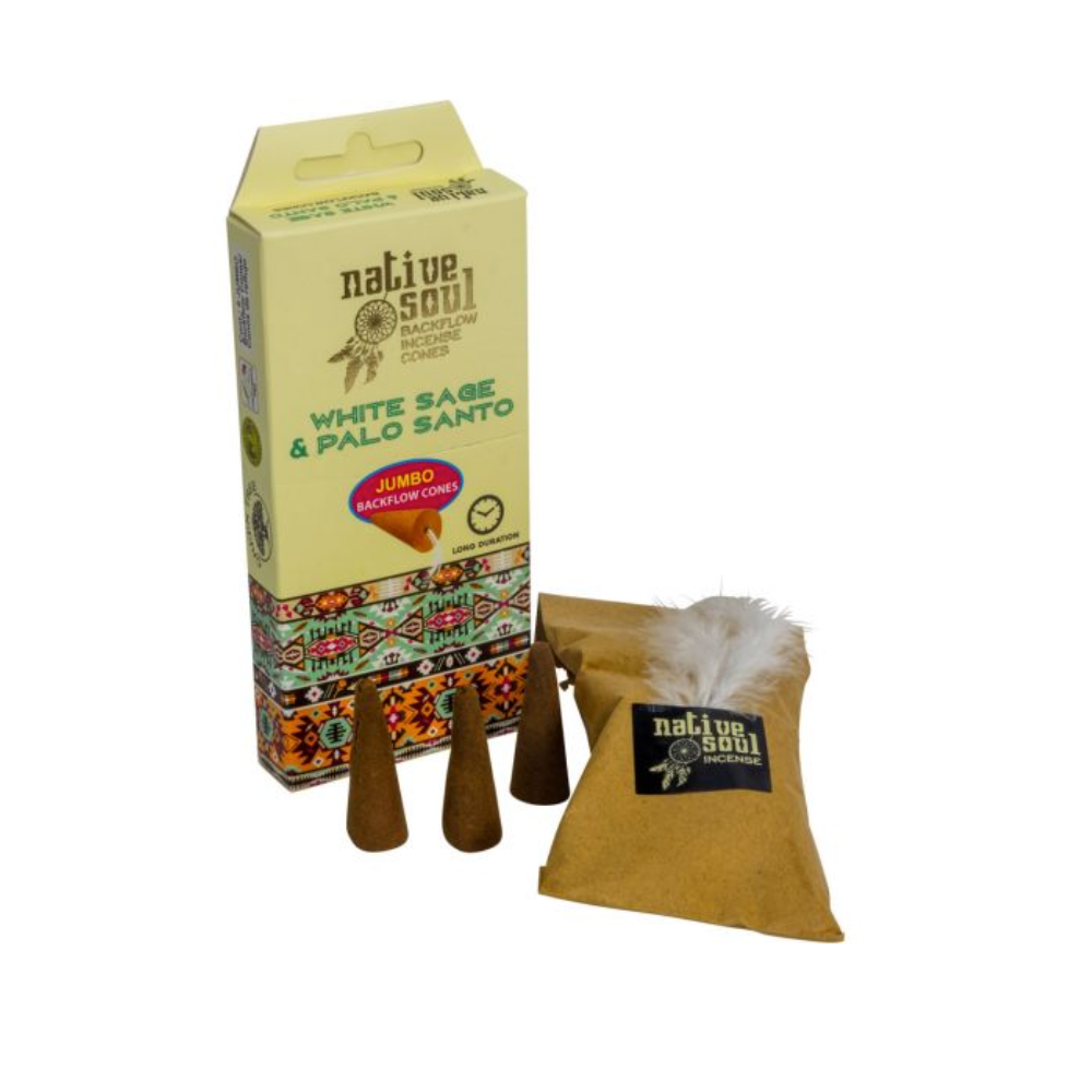 Tribal Soul White Sage Palo Santo Backflow Incense Cones