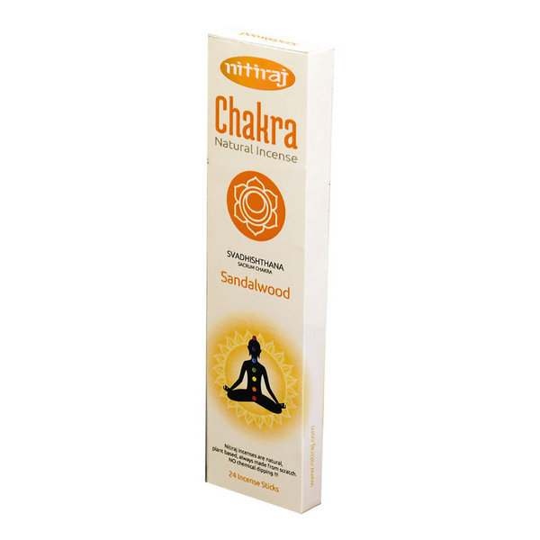 Nitiraj Sacral Chakra Incense Sticks with chakra-themed packaging, designed for creativity, passion, and emotional balance.