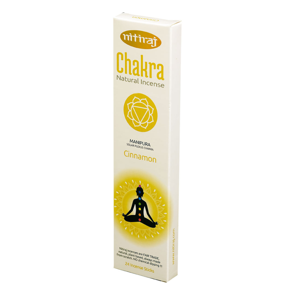Nitiraj Solar Plexus Chakra Incense Sticks with chakra-themed packaging, crafted for confidence, empowerment, and balance.