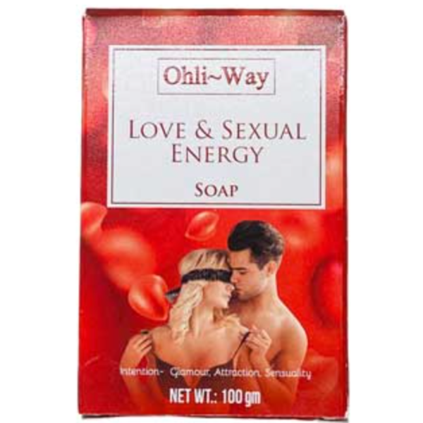 Soap packaging with a romantic design and 'Ohli-Way' branding on a white background.