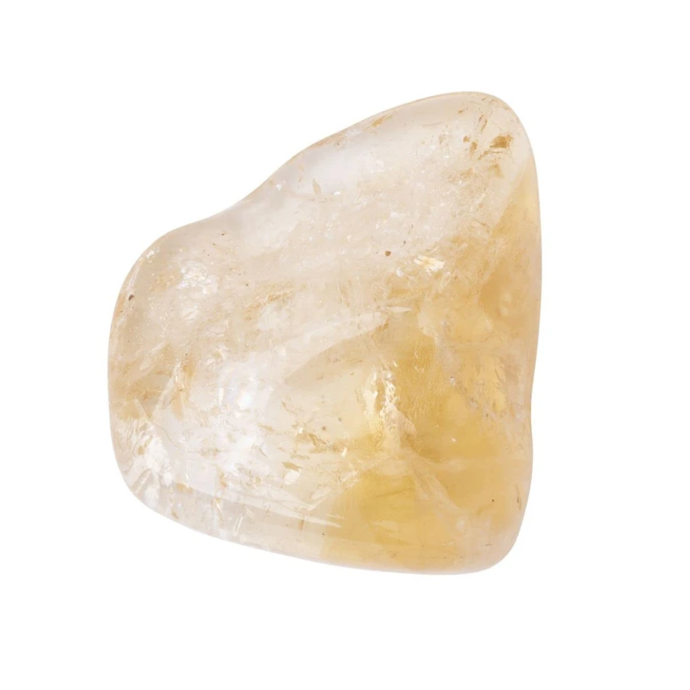 Opalized Citrine tumbled stone with golden glow