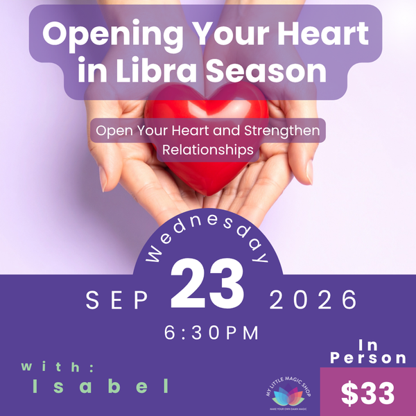 Opening Your Heart in Libra Season (Fall Equinox) September 23 event flyer