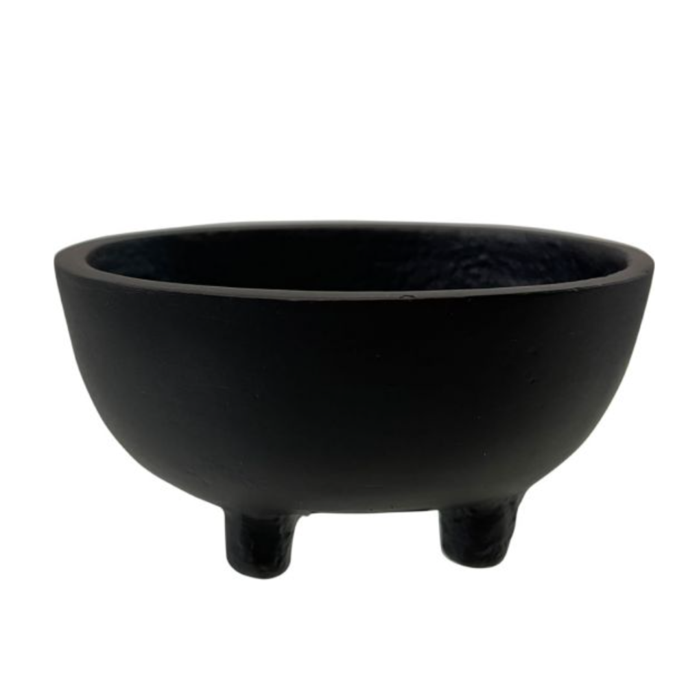 Oval Cast Iron Incense Burner for charcoal, resin, and herb burning—durable, heat-safe, and perfect for ritual use.