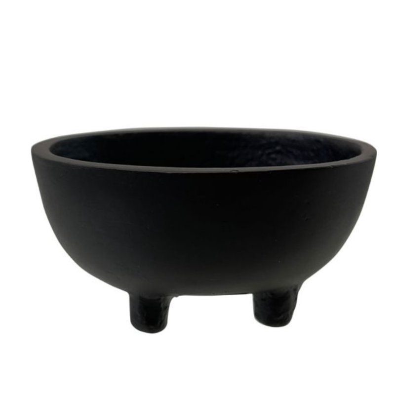 Oval Cast Iron Incense Burner for charcoal, resin, and herb burning—durable, heat-safe, and perfect for ritual use.