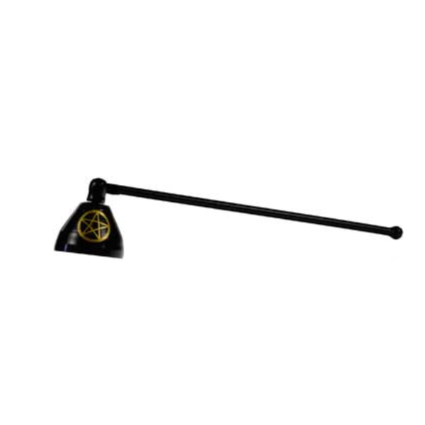 Pentagram Candle Snuffer in metal finish, featuring protective pentagram design for magical and ritual candle work.