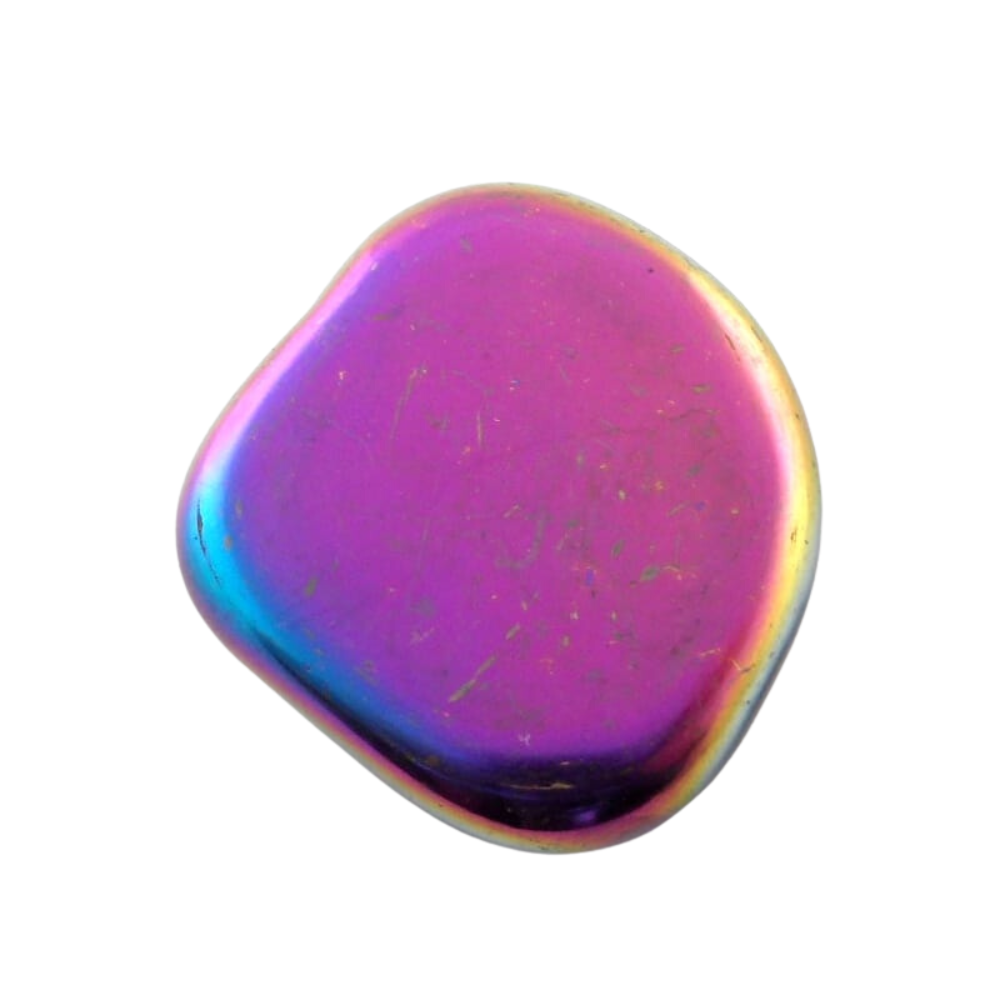 Harness the grounding and protective powers of Rainbow Hematite Tumbled Stone. Ideal for balancing energy, enhancing focus, and promoting spiritual strength.