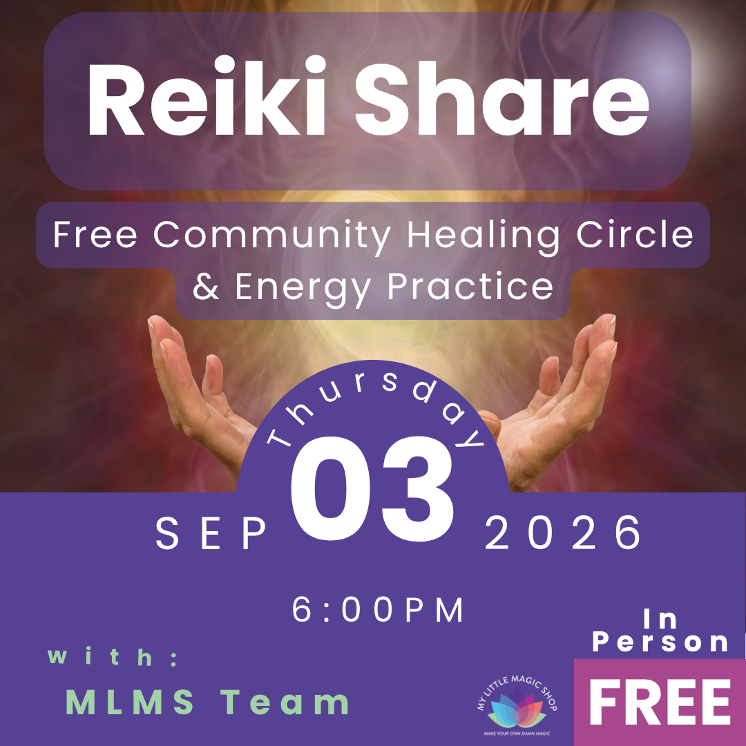 Reiki Share – Community Healing Circle September event flyer.