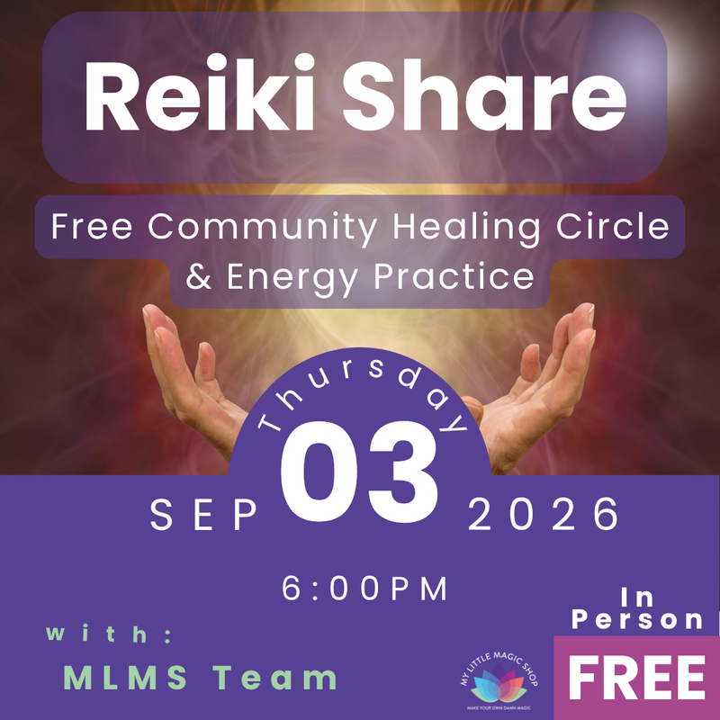 Reiki Share – Community Healing Circle September event flyer.