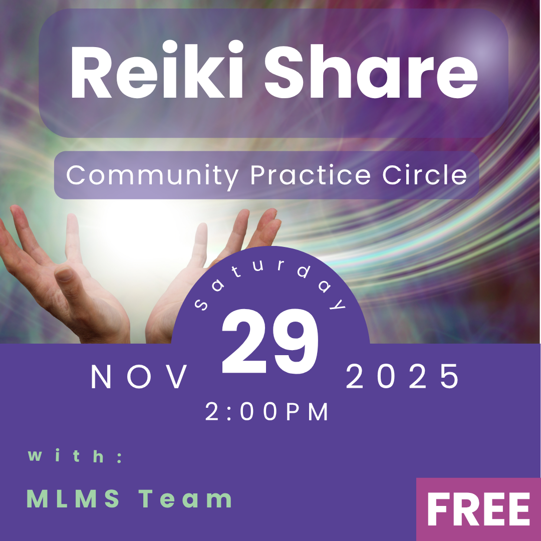  Reiki practitioners gathered in a circle exchanging energy during a community Reiki Share at My Little Magic Shop in NYC.
